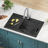 33” Drop-In Top Mount 16 Gauge Workstation Kitchen Sink Single Bowl with WorkFlow™ Ledge and Accessories